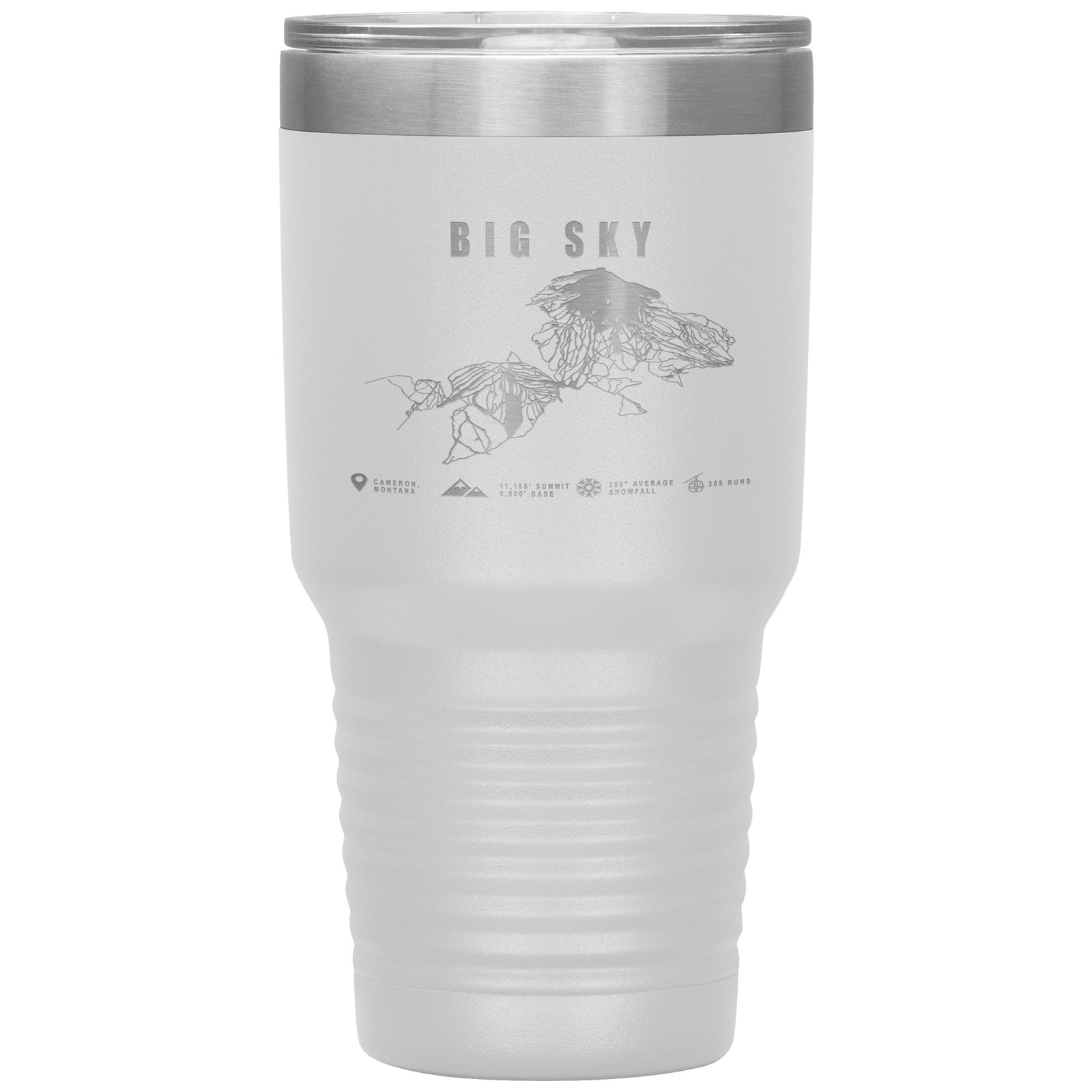 Big Sky Montana Ski Trail Map 30oz Tumbler