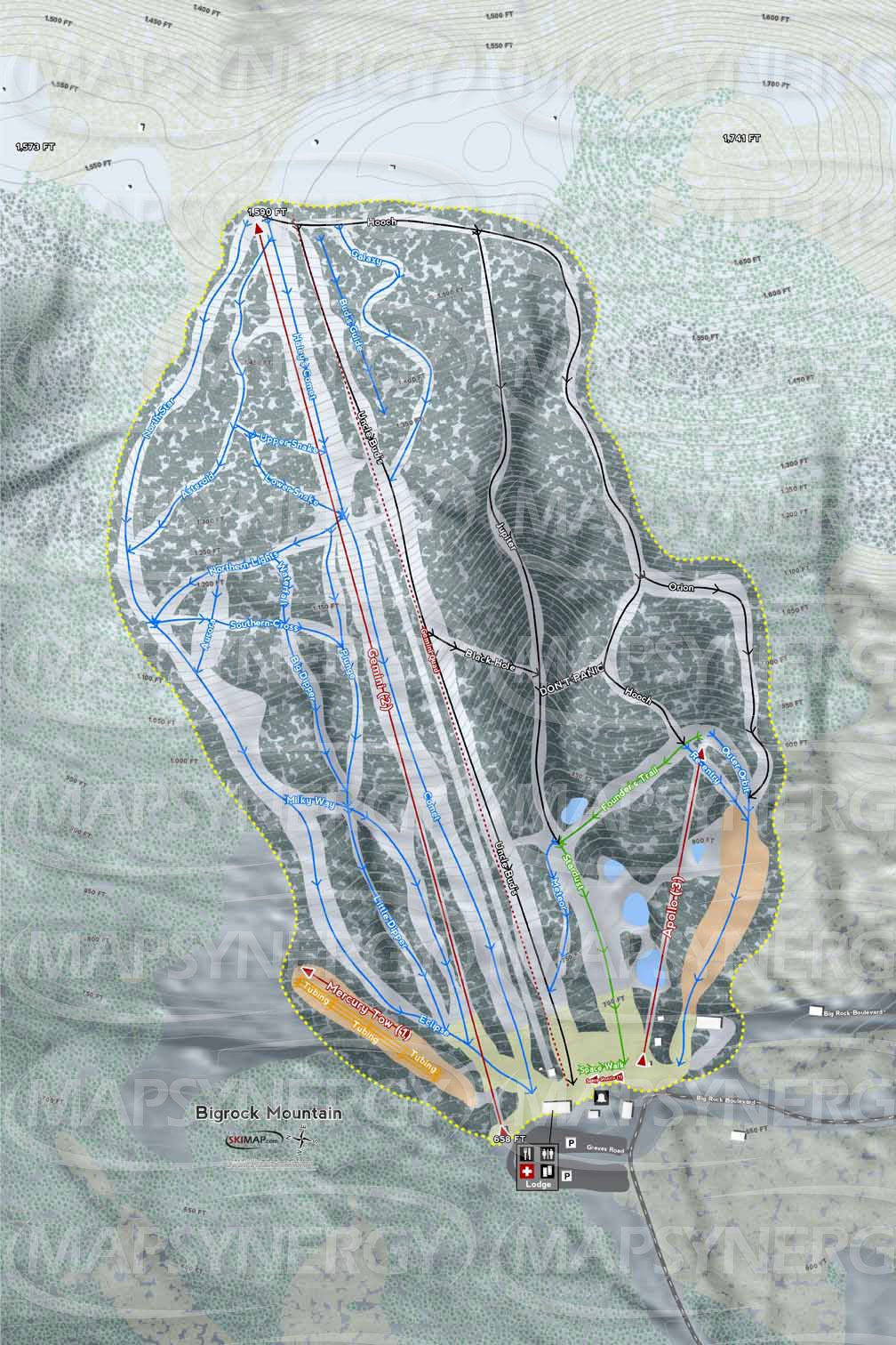 Bigrock Mountain trail map