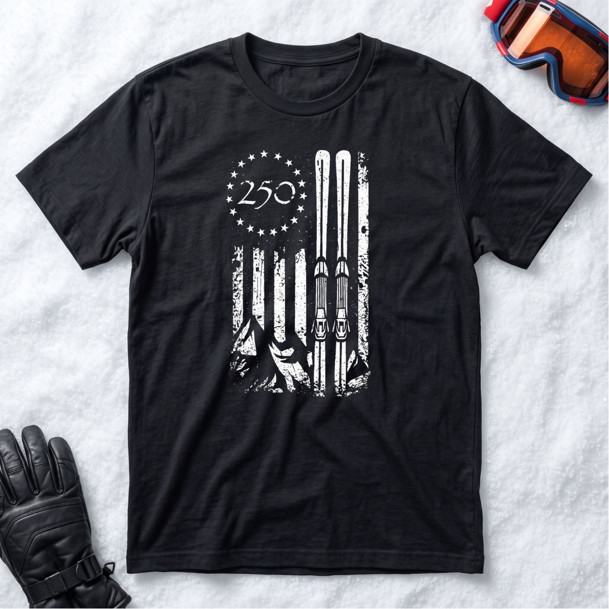 USA 250 Ski Flag – T-Shirt