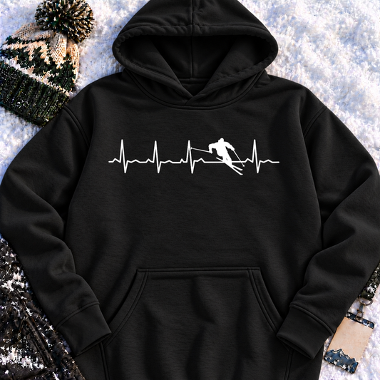 Skiing Heartbeat Pulse – Hoodie