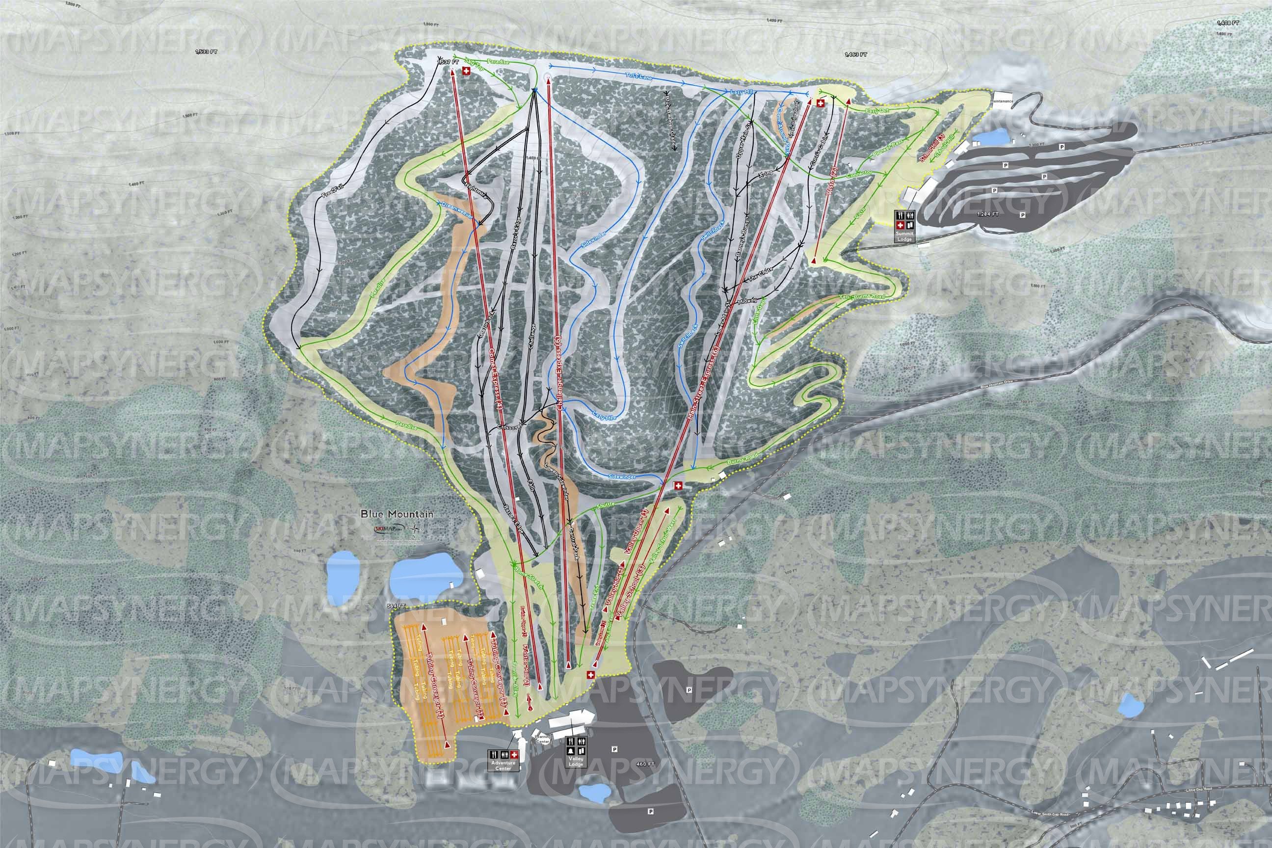 Blue Mountain trail map