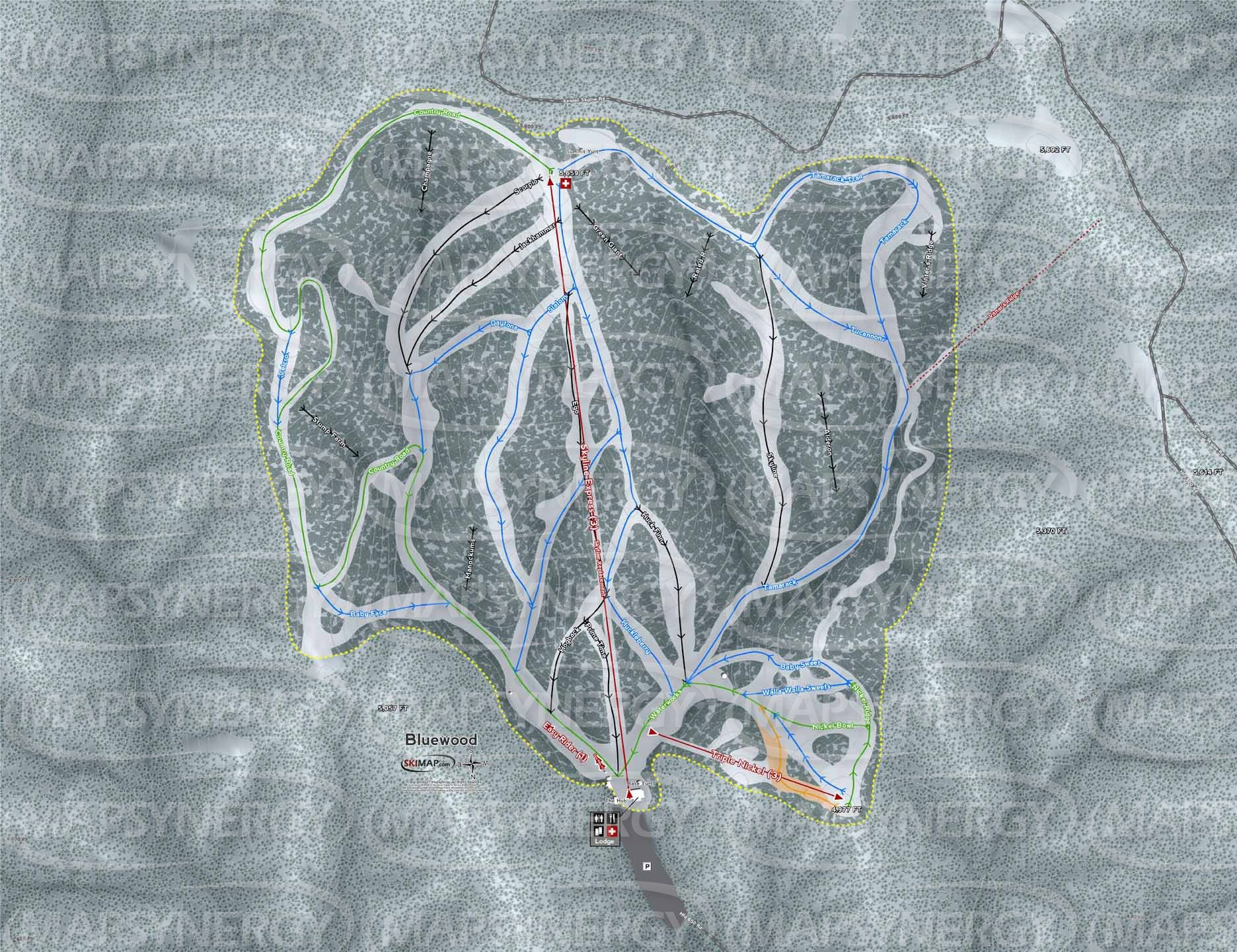 Bluewood trail map