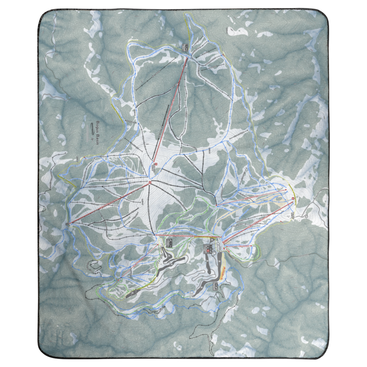 Bogus Basin, Idaho Ski Resort Map Concert Blanket