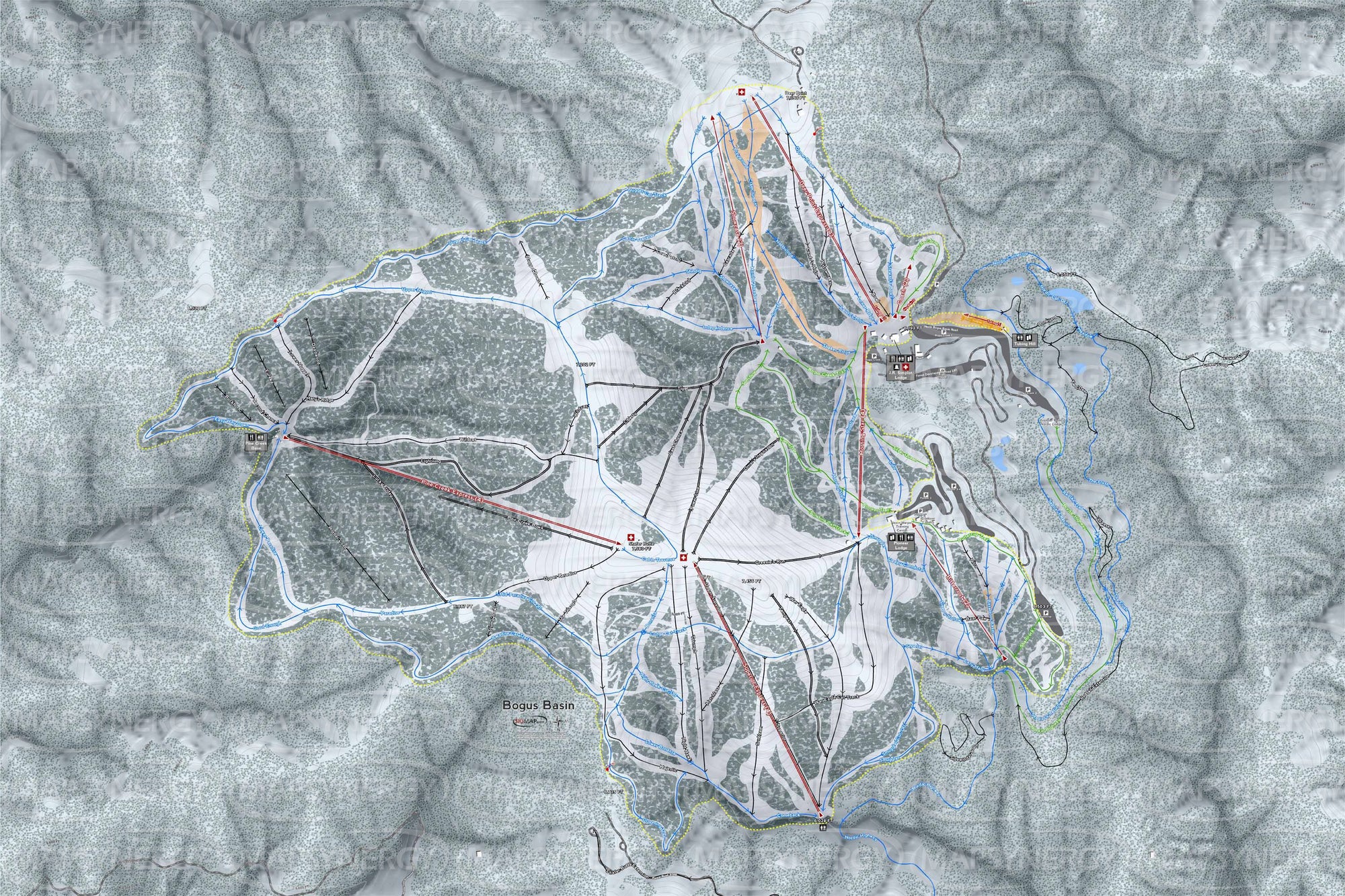 Bogus Basin trail map