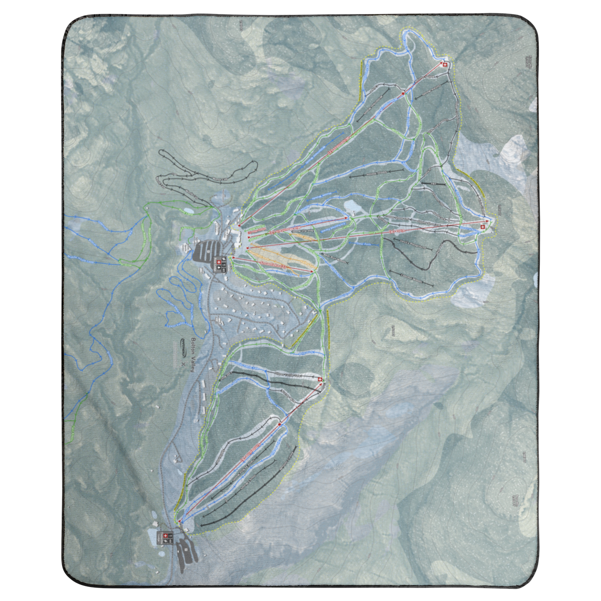 Bolton Valley, Vermont Ski Resort Map Concert Blanket