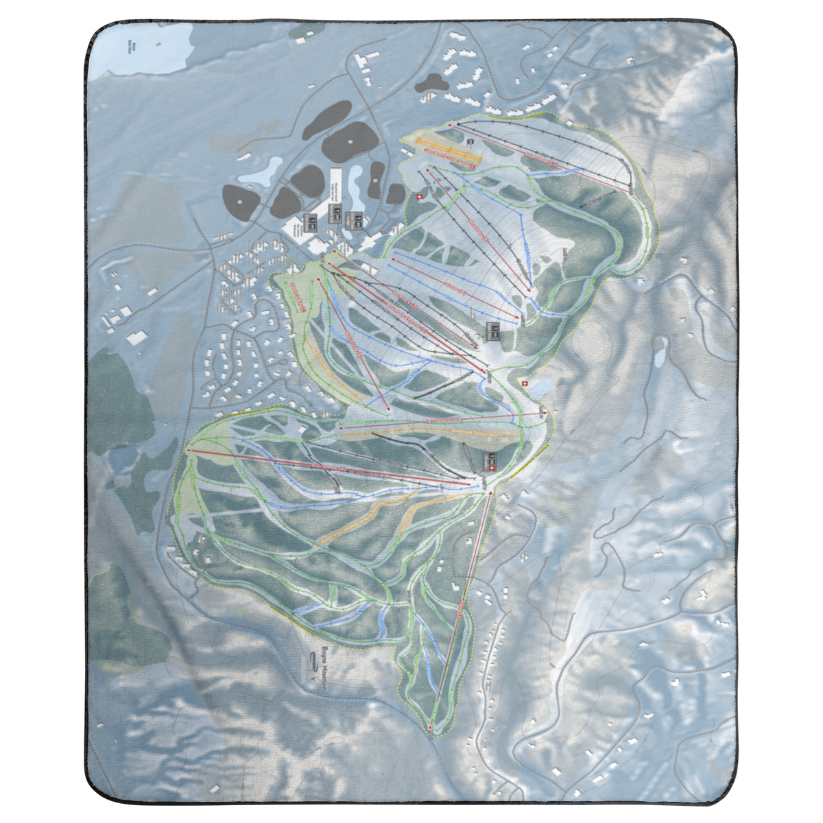 Boyne Mountain, Michigan Ski Resort Map Concert Blanket