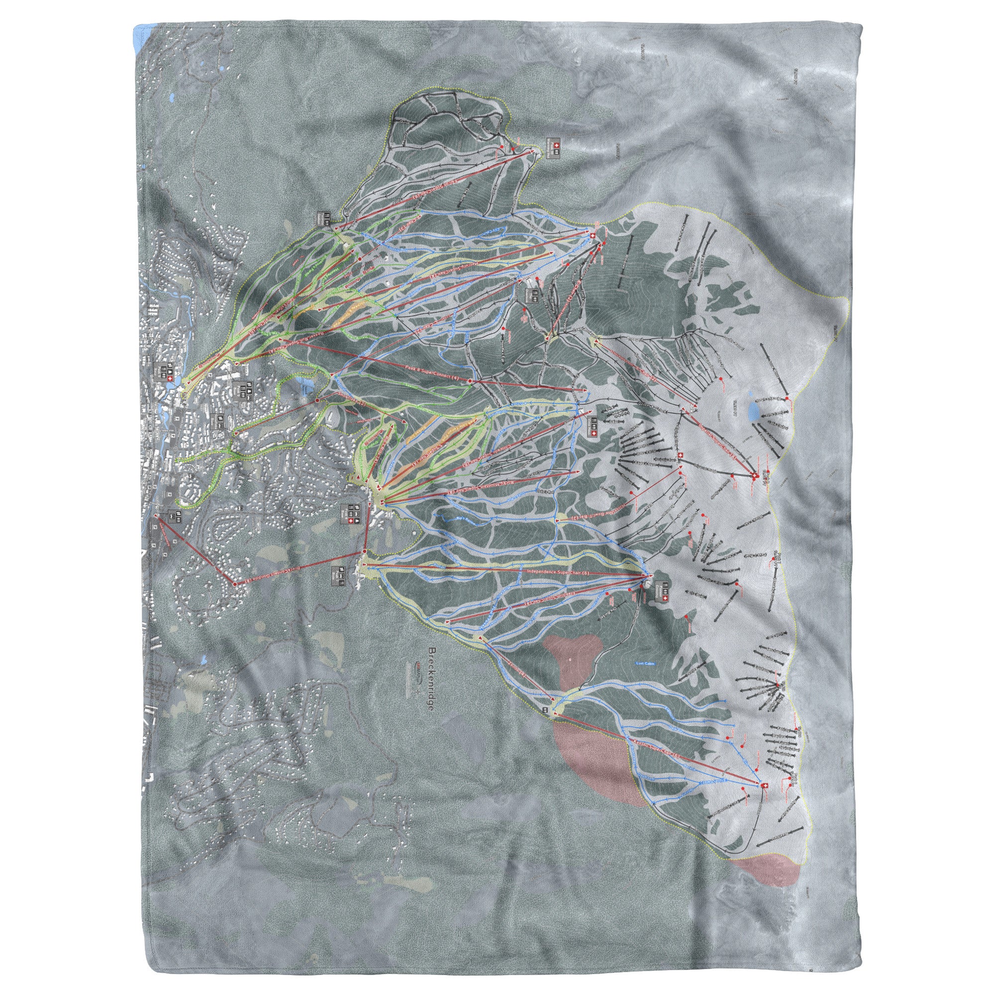 Breckenridge, Colorado Ski Resort Map Blanket