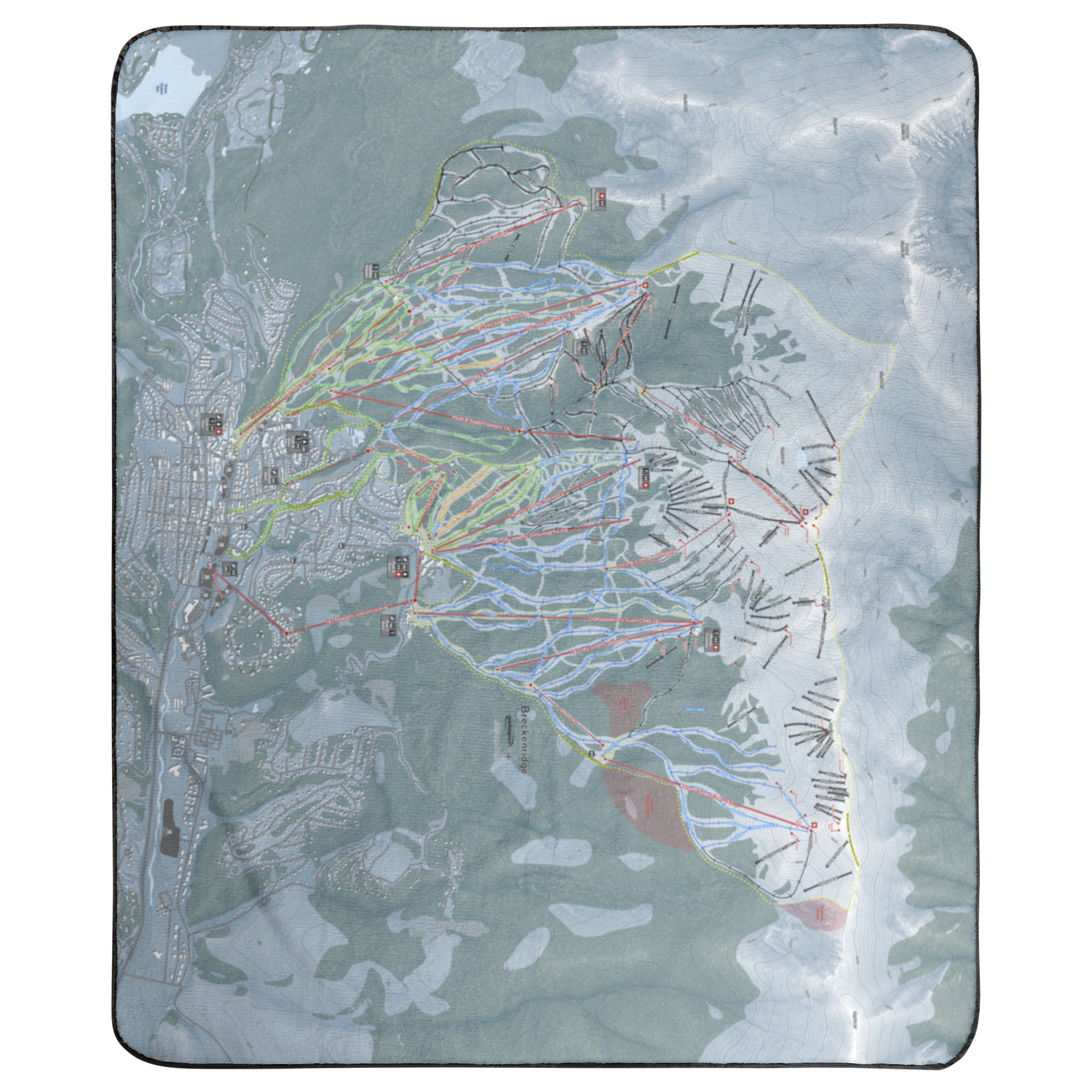 Breckenridge, Colorado Ski Resort Map Concert Blanket