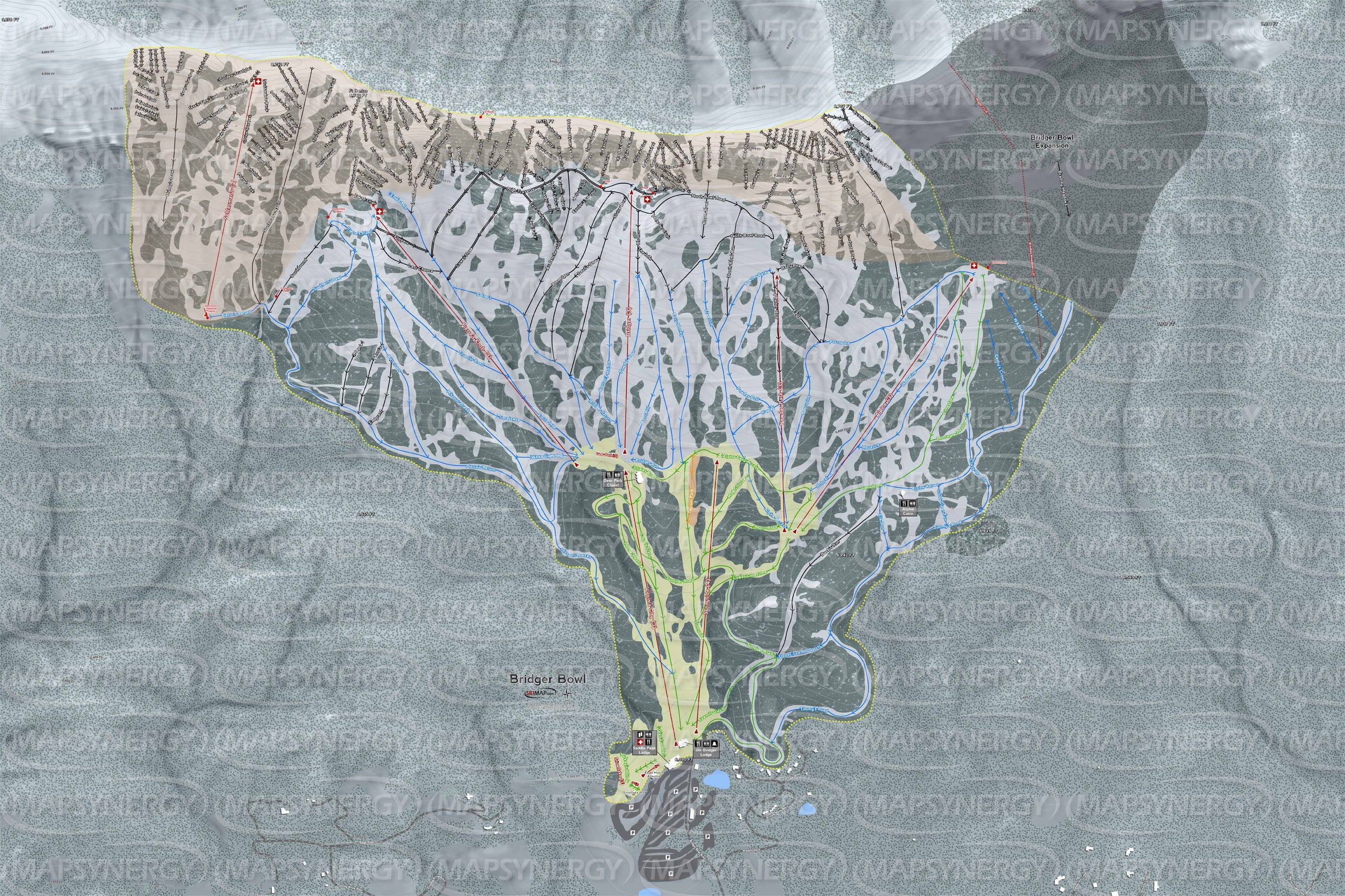 Bridger Bowl trail map