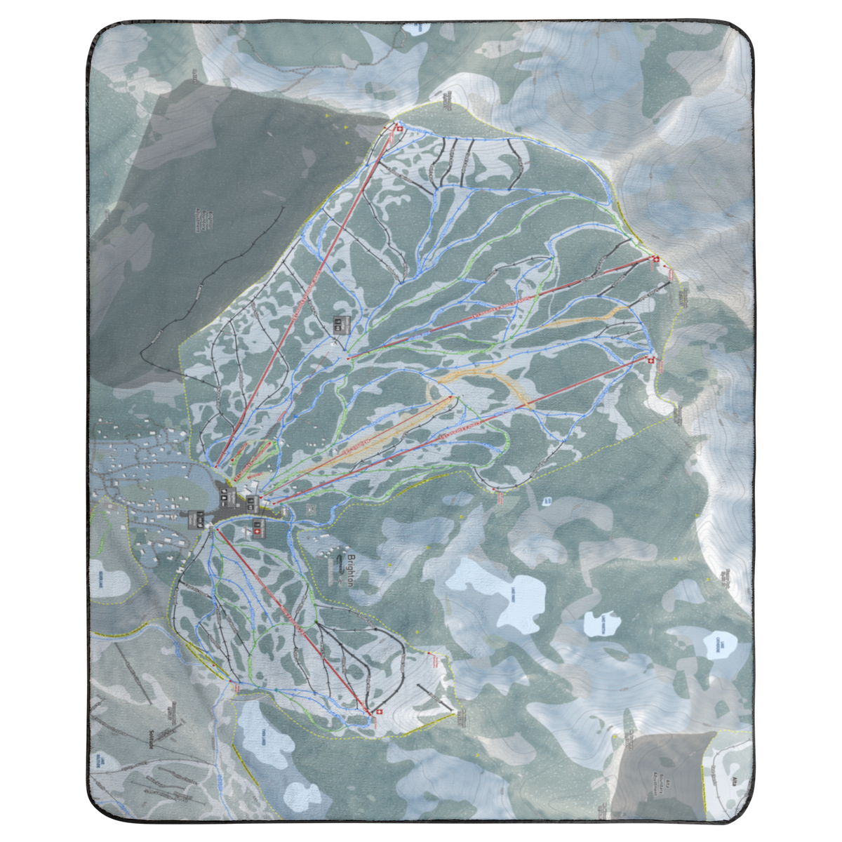 Brighton, Utah Ski Resort Map Concert Blanket