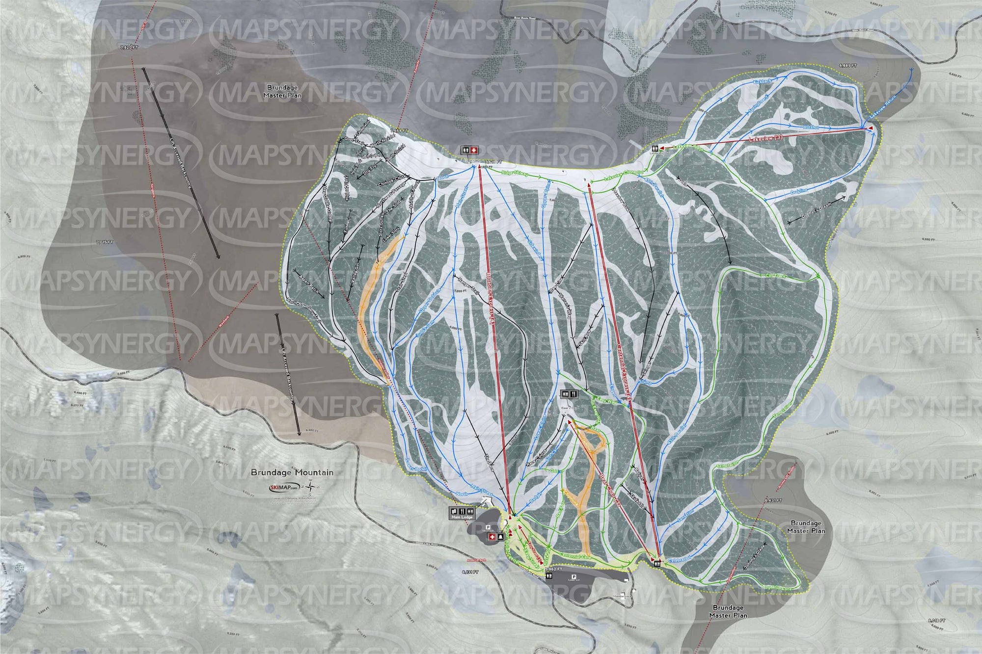 Brundage Mountain trail map