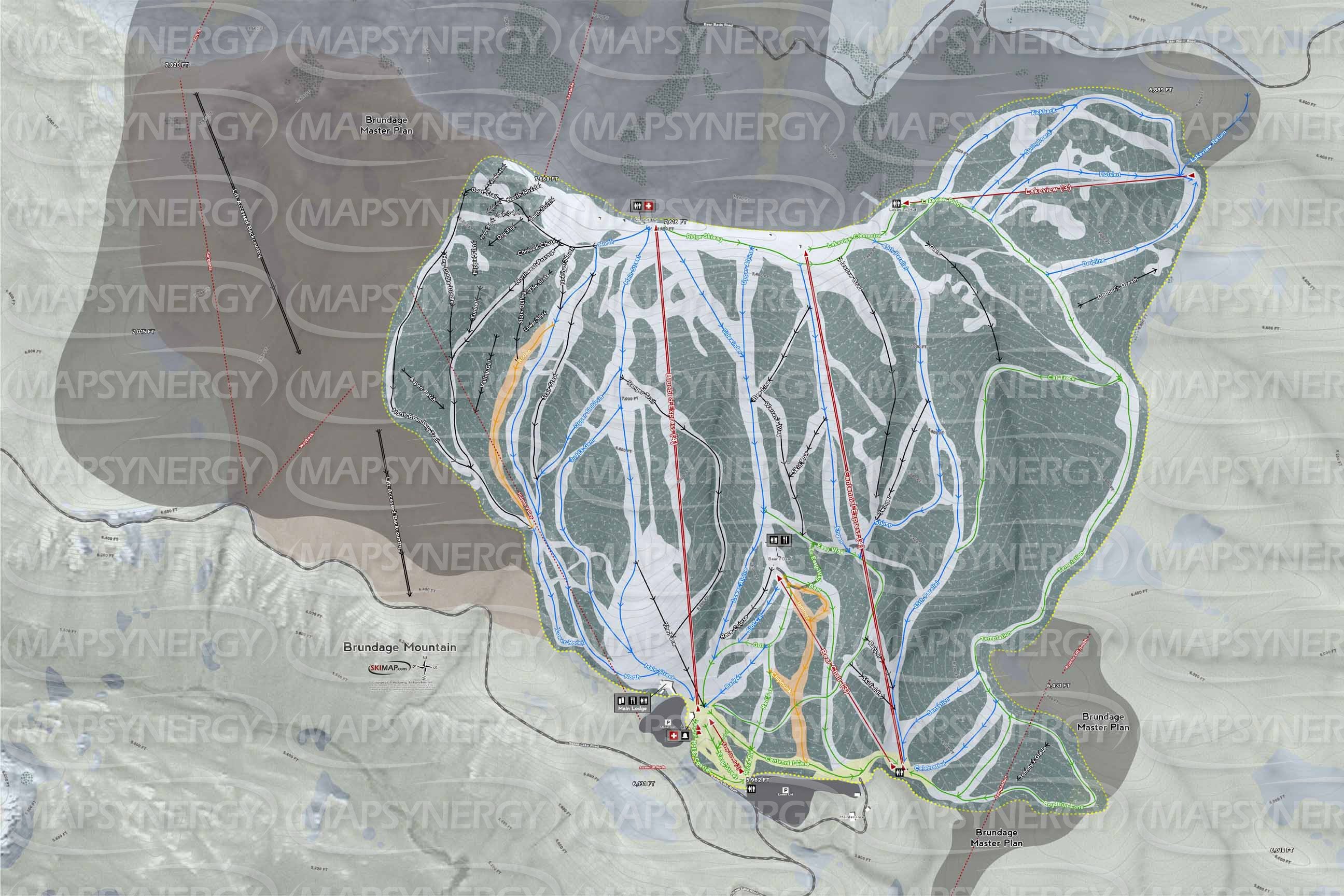 Brundage Mountain trail map