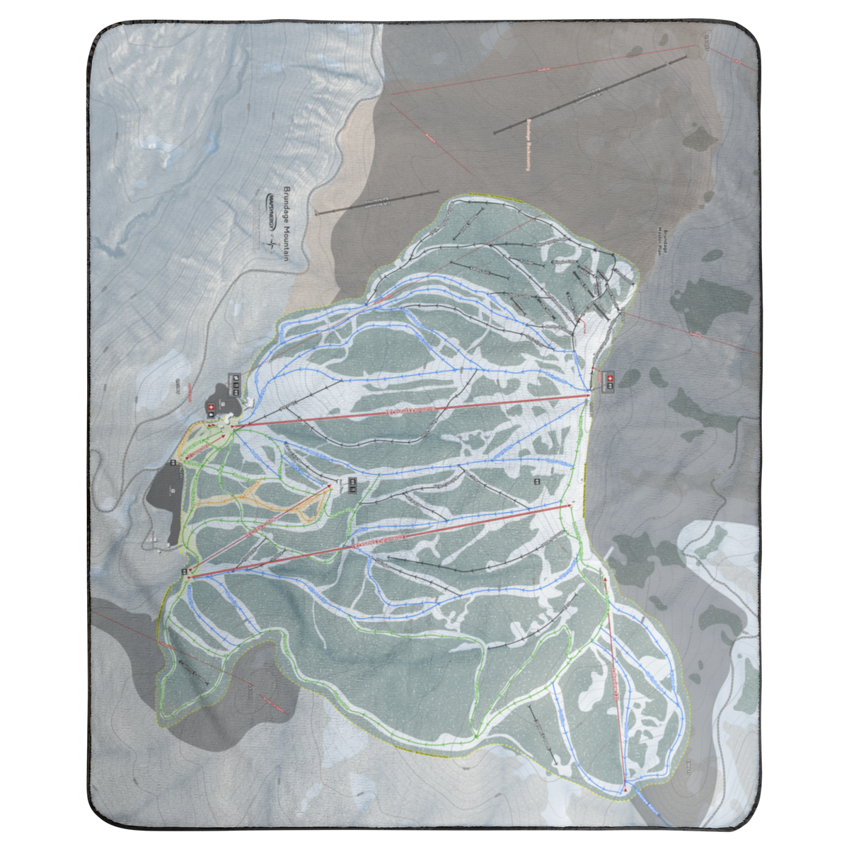 Brundage Mountain, Idaho Ski Resort Map Concert Blanket