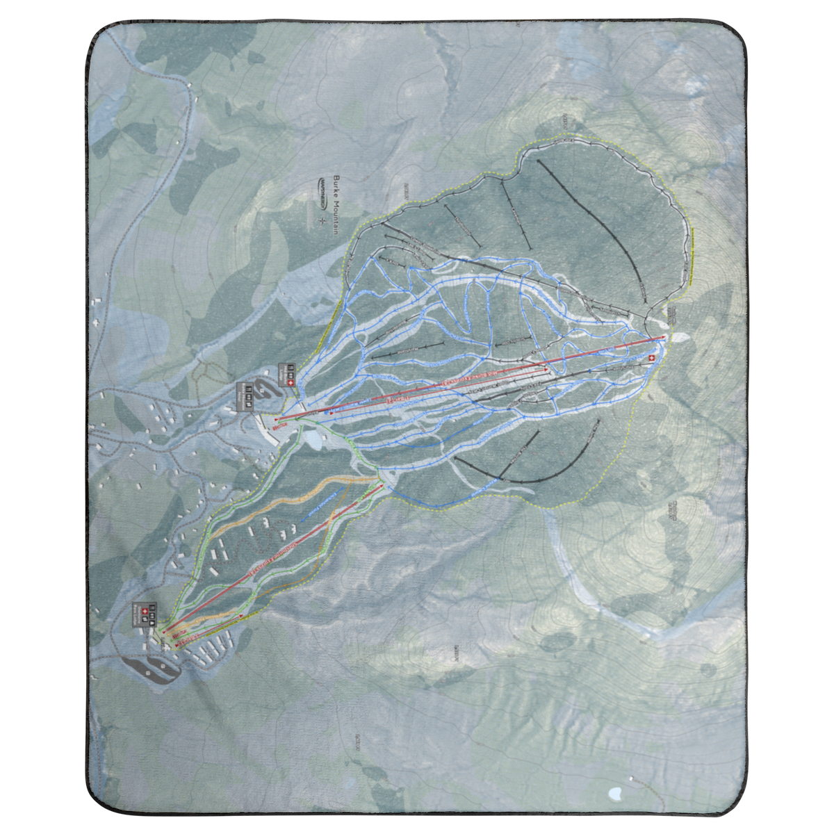 Burke Mountain, Vermont Ski Resort Map Concert Blanket