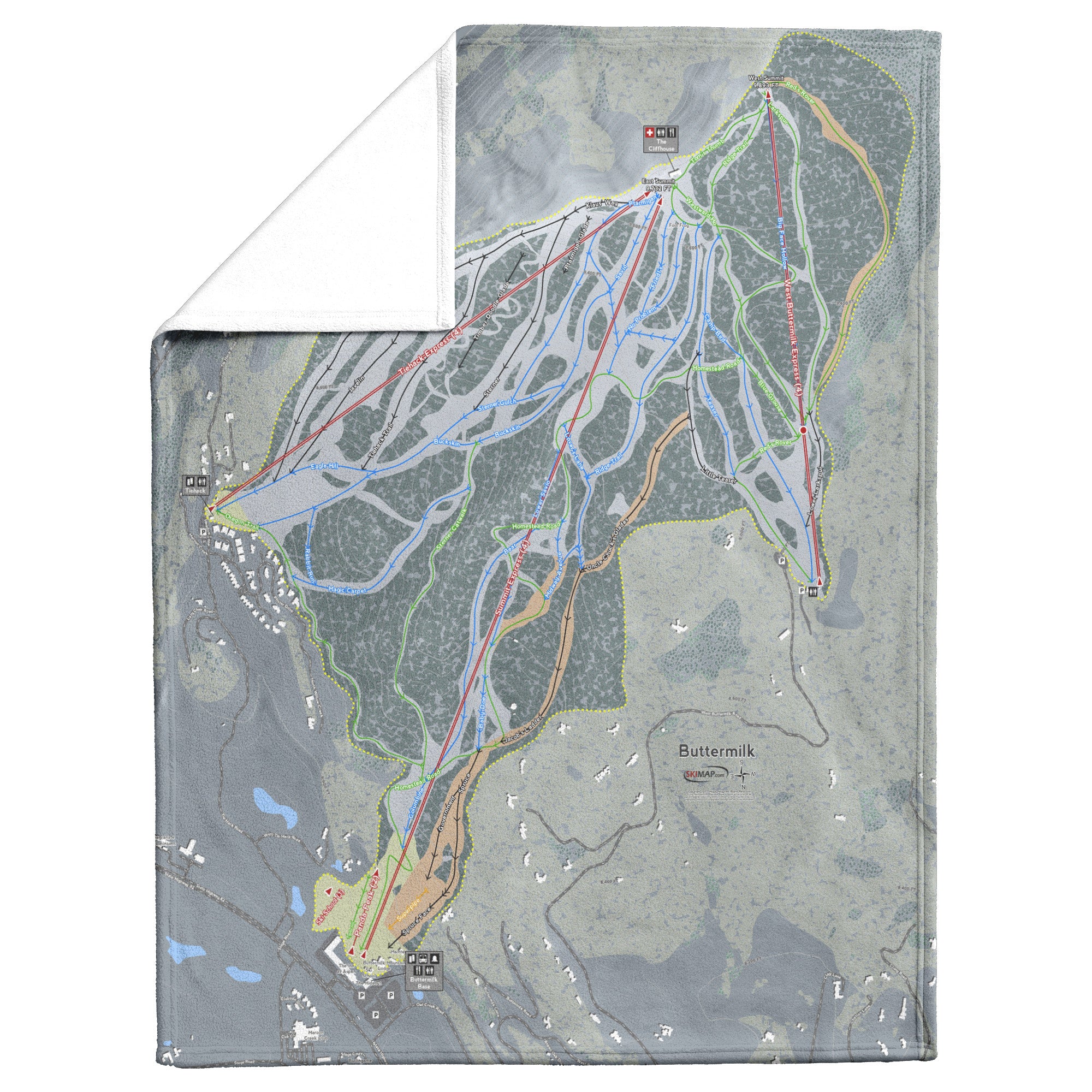 Buttermilk, Colorado Ski Resort Map Blanket
