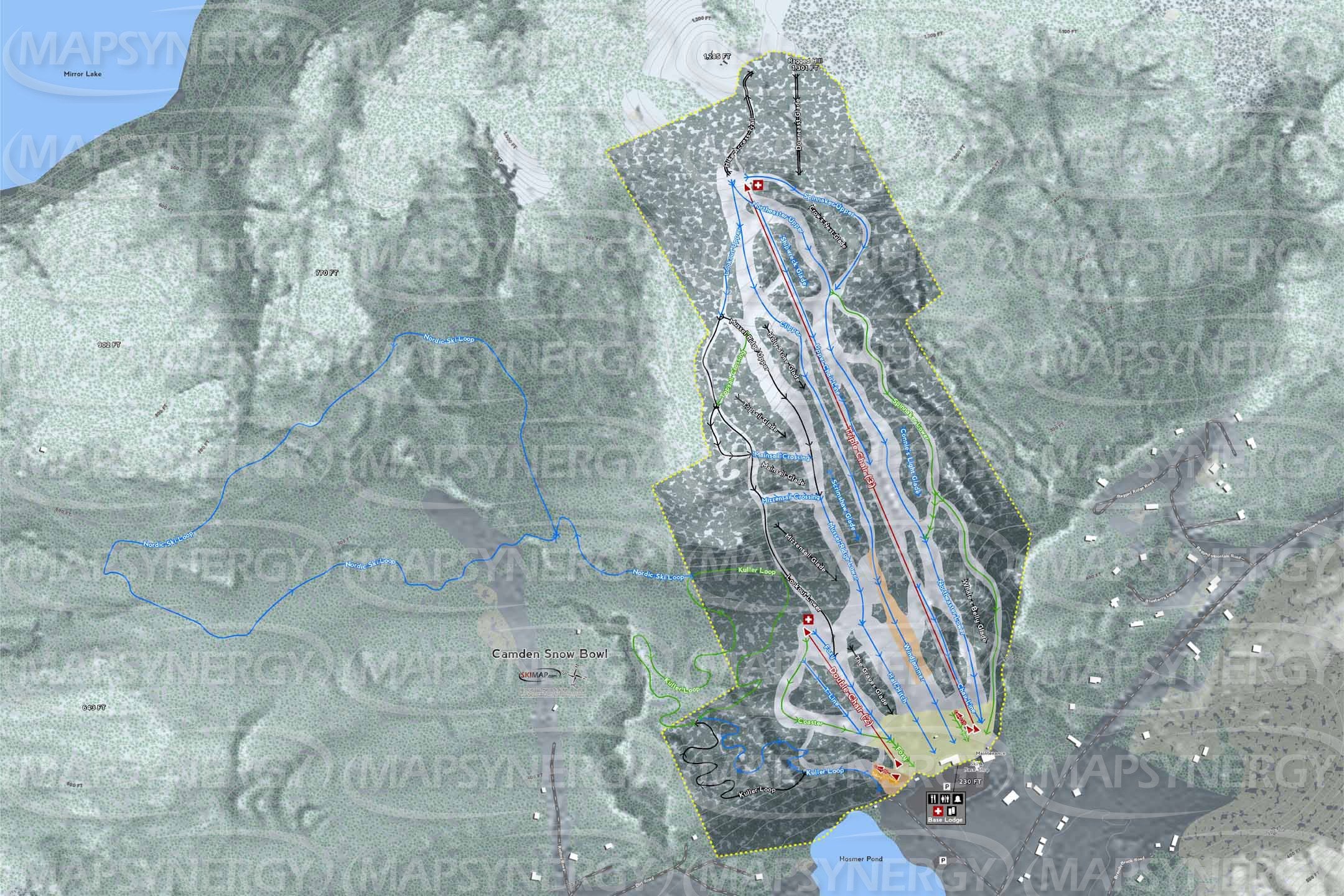 Camden Snow Bowl trail map