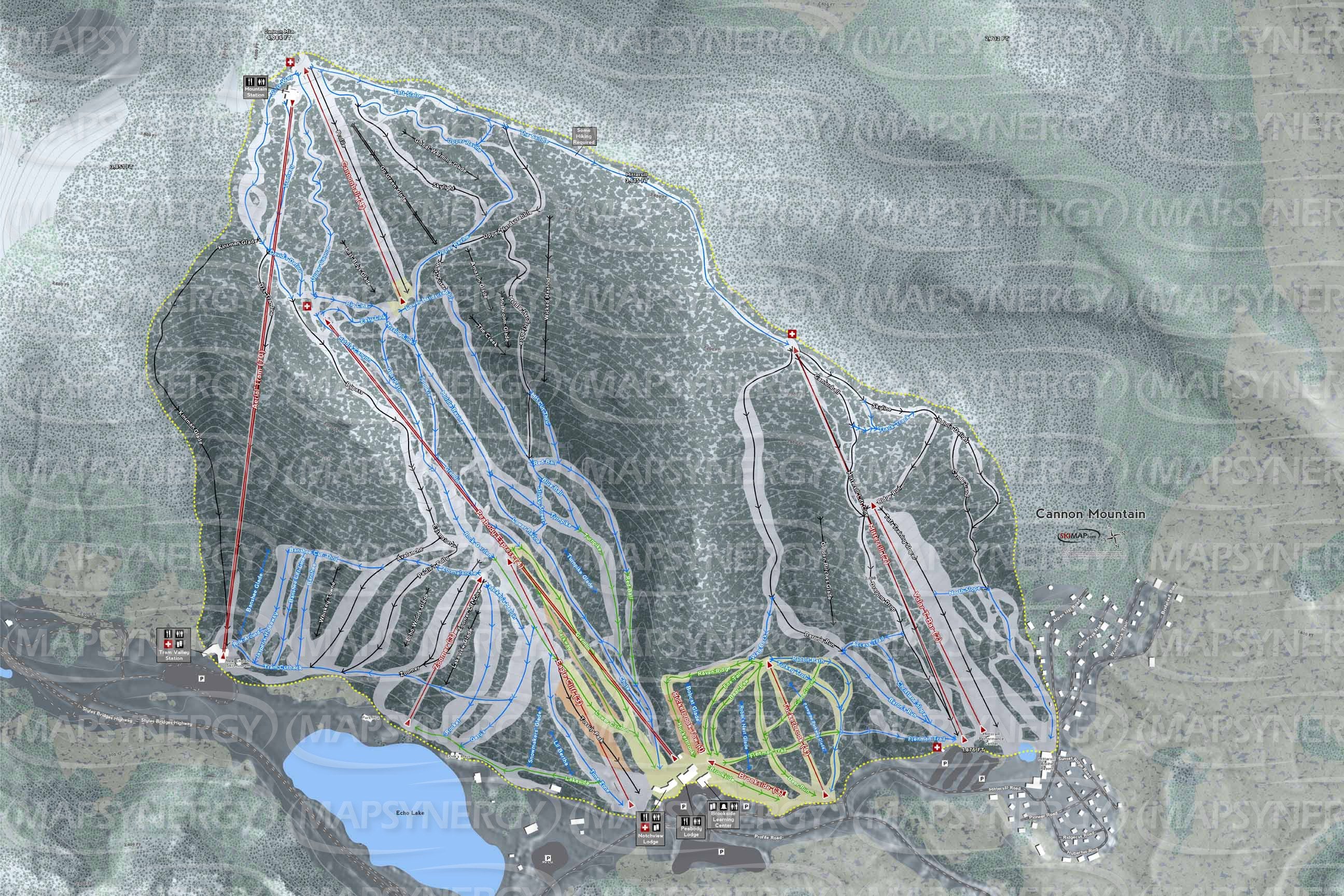 Cannon Mountain trail map