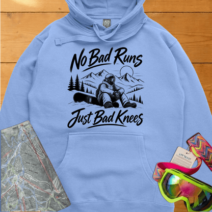 No Bad Runs Just Bad Knees Snowboard Hoodie