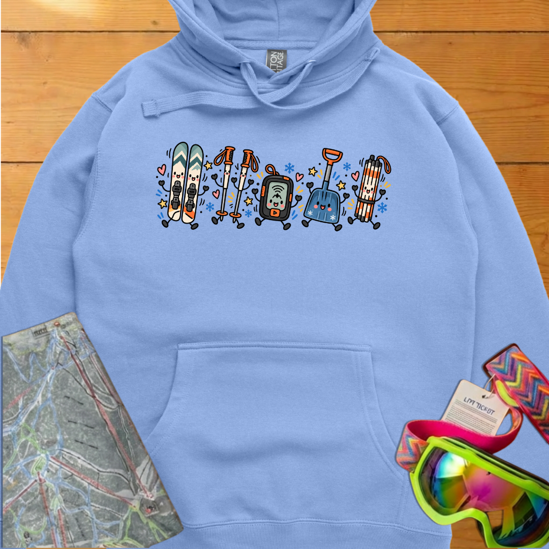 Backcountry Skiing Graphic Hoodie – Cute Ski Gear Adventure