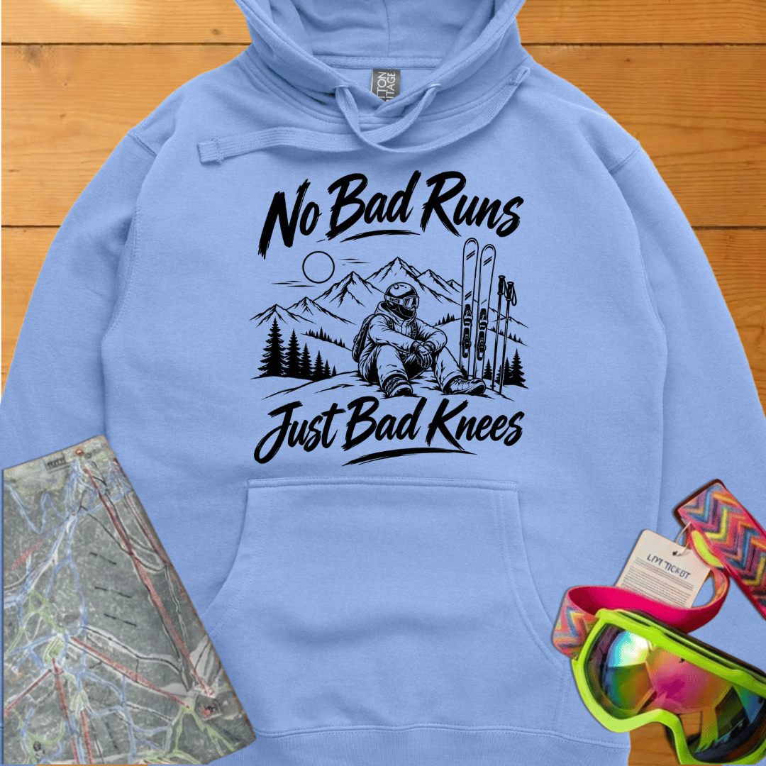 No Bad Runs Just Bad Knees Ski Hoodie