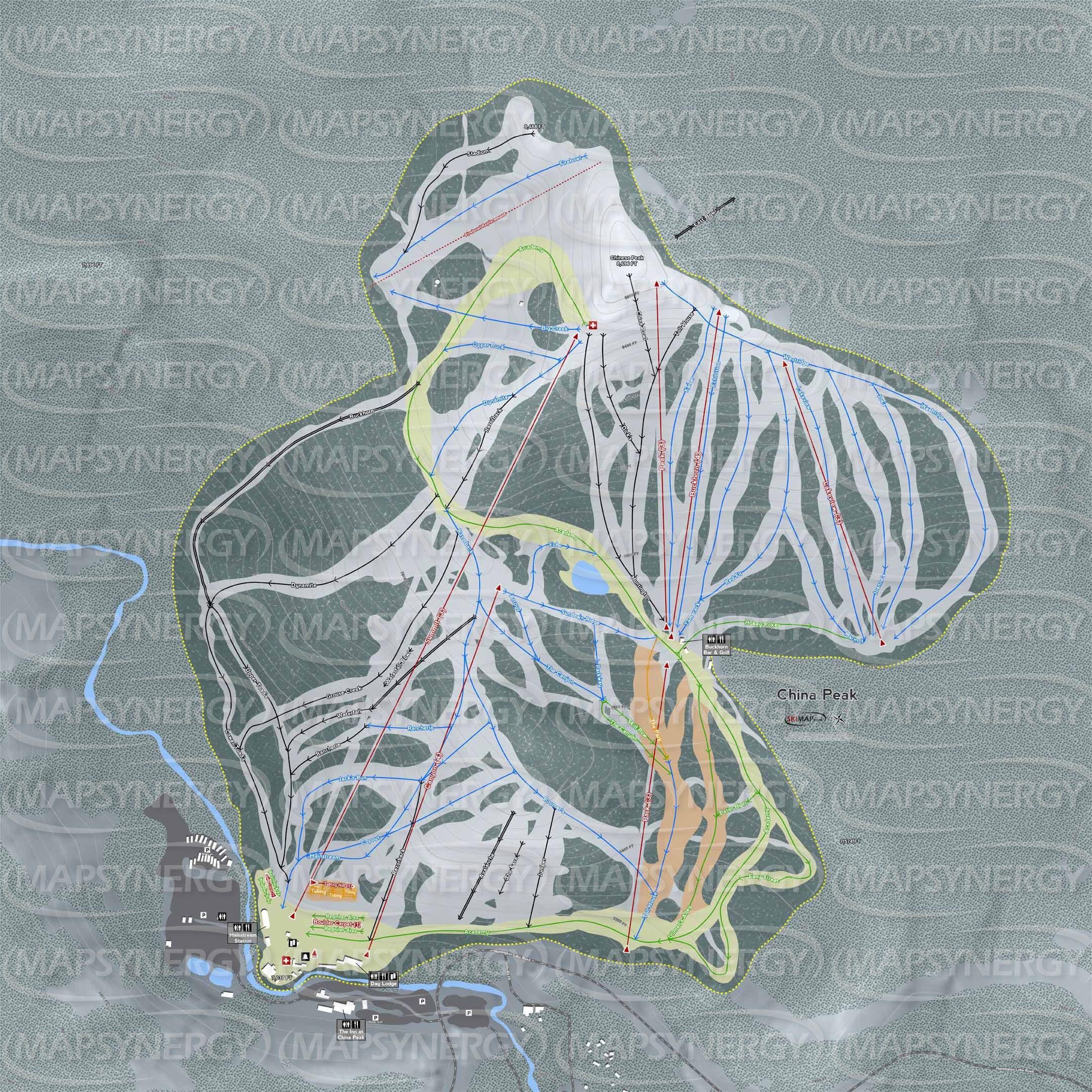 China Peak trail map
