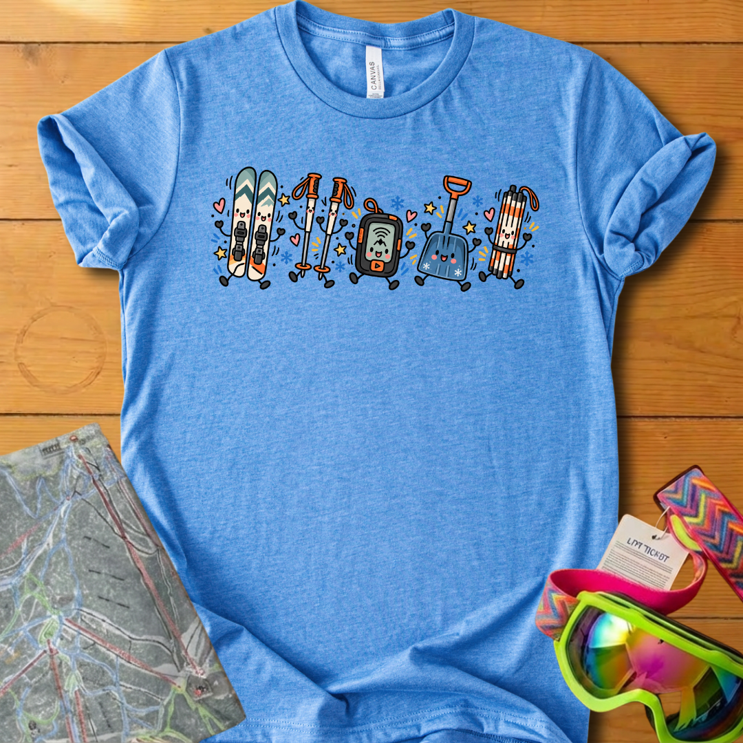 Backcountry Skiing Graphic T-Shirt – Cute Ski Gear Adventure