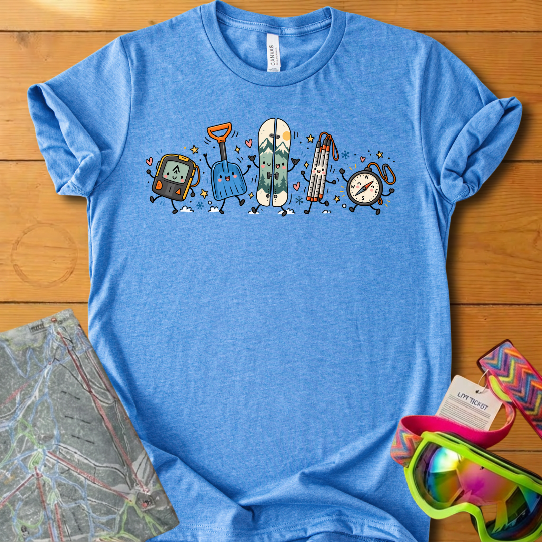 Backcountry Snowboarding Graphic T-Shirt – Cute Snowboard Gear Adventure