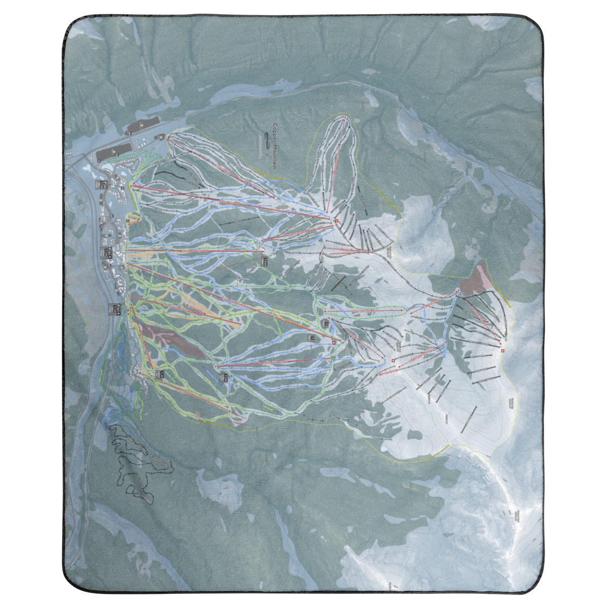 Copper Mountain, Colorado Ski Resort Map Concert Blanket