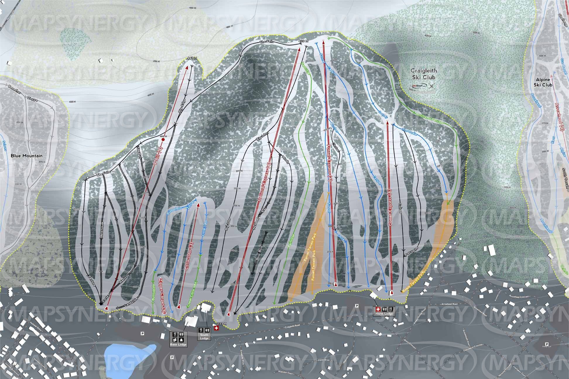 Craigleith Ski Club trail map