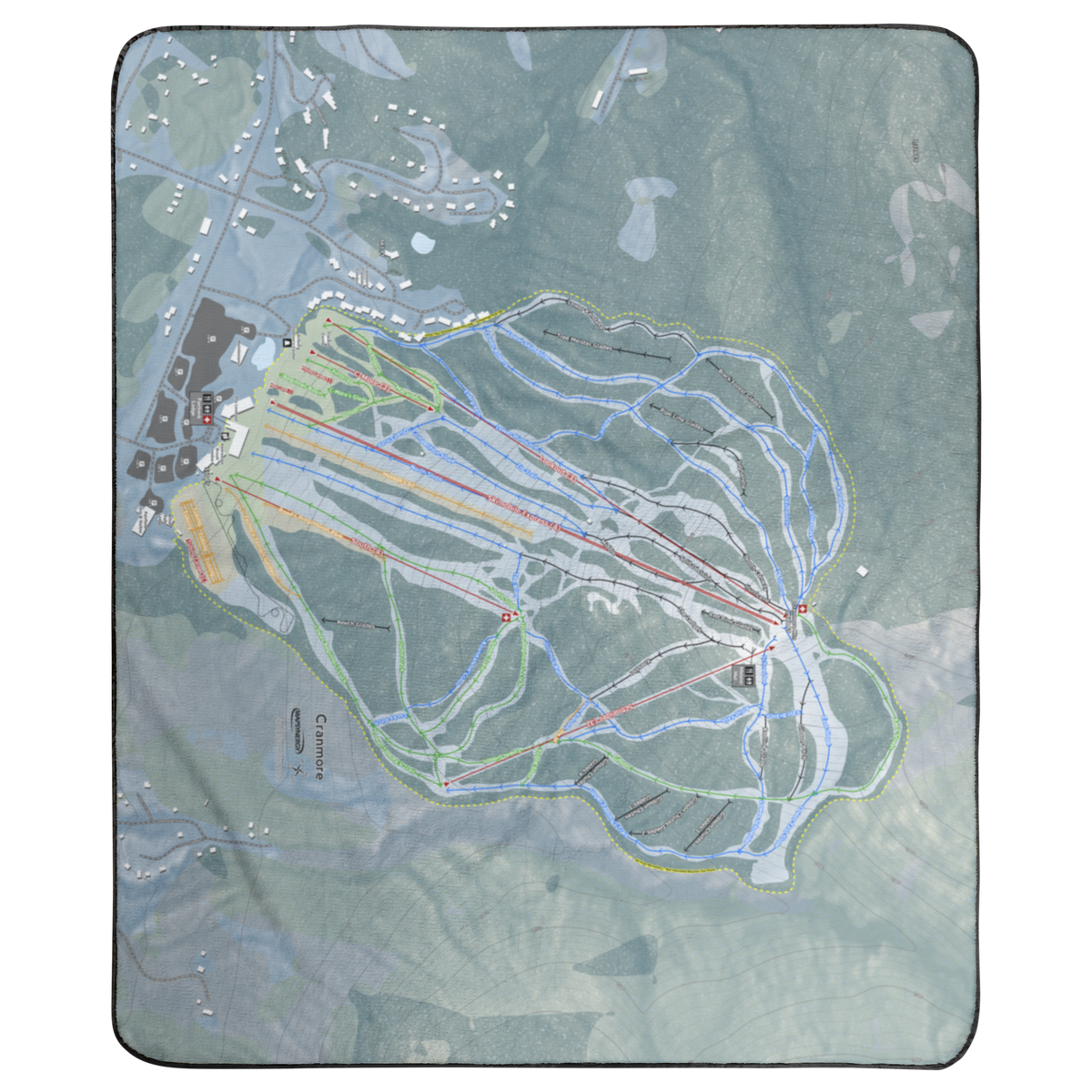 Cranmore Mountain, New Hampshire Ski Resort Map Concert Blanket