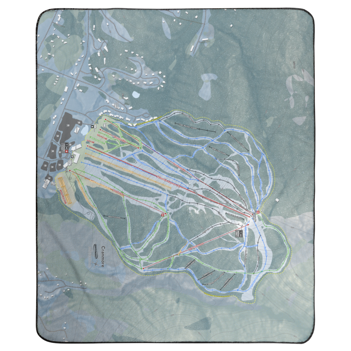 Cranmore Mountain, New Hampshire Ski Resort Map Concert Blanket