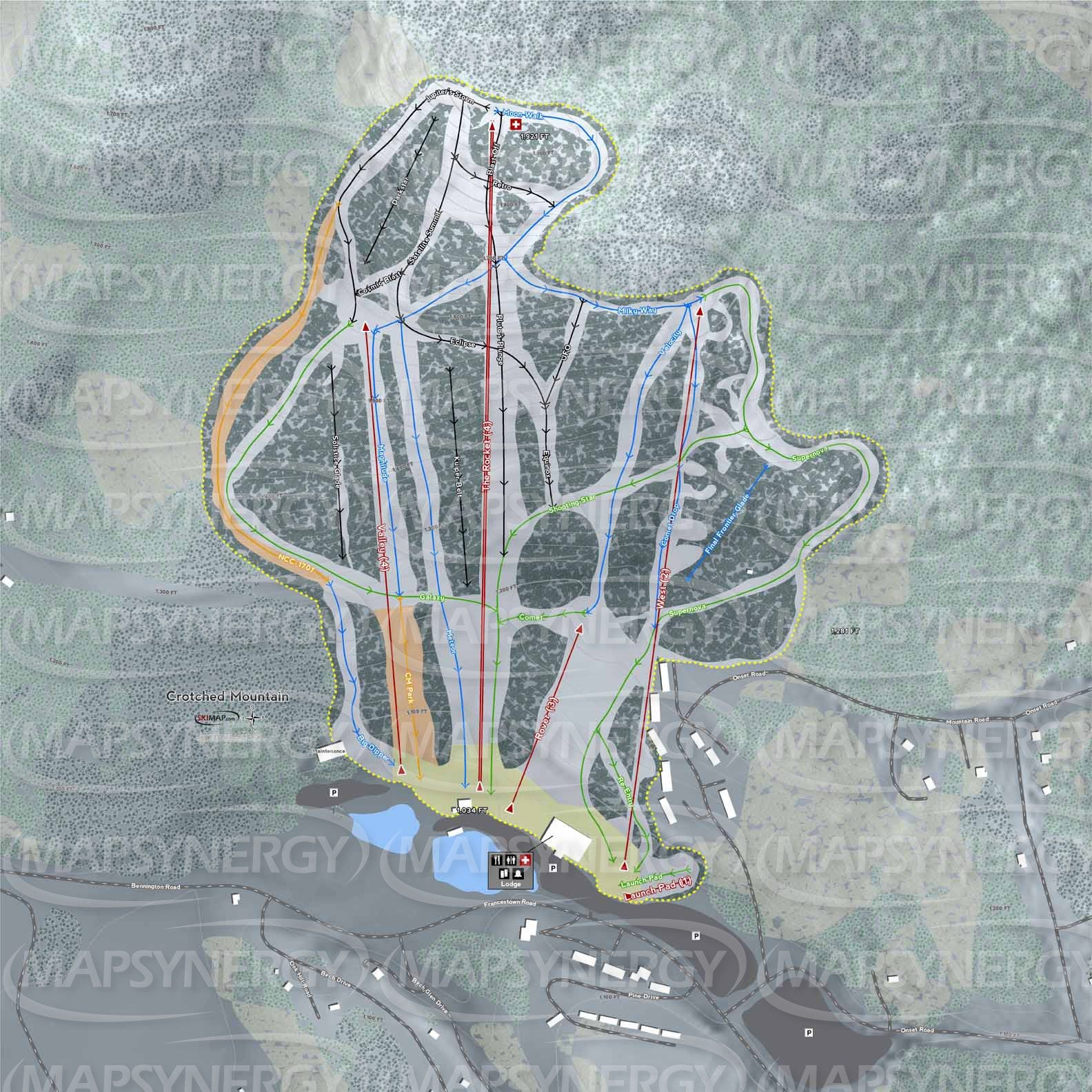 Crotched Mountain trail map