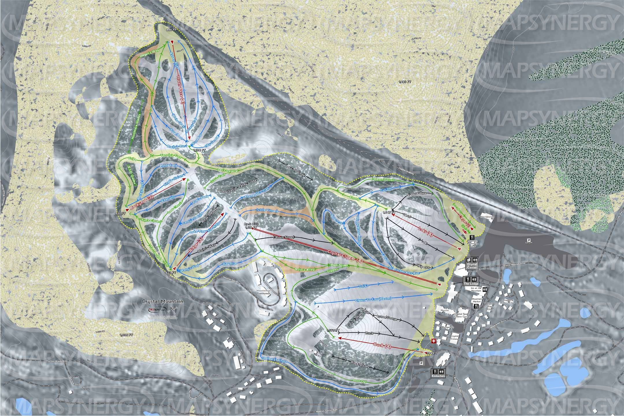 Crystal Mountain  trail map