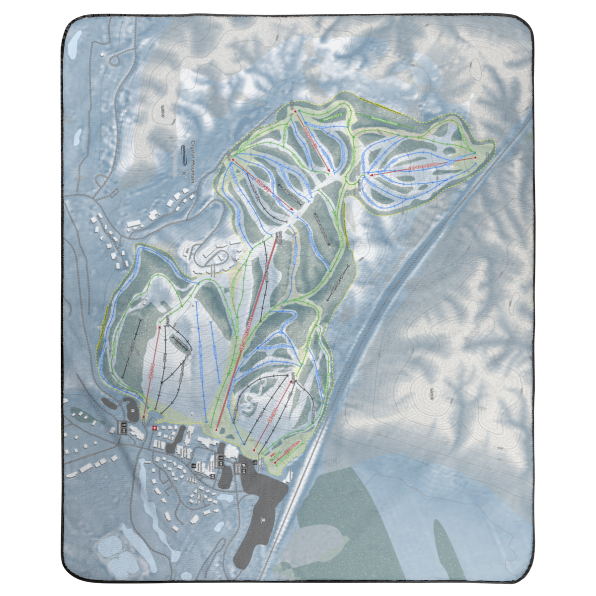 Crystal Mountain, Michigan Ski Resort Map Concert Blanket
