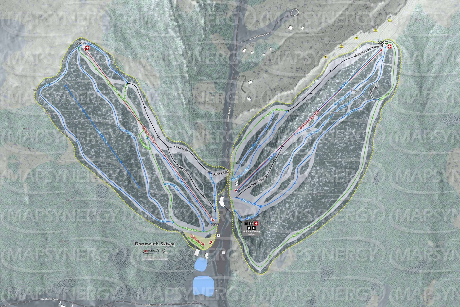 Dartmouth Skiway trail map