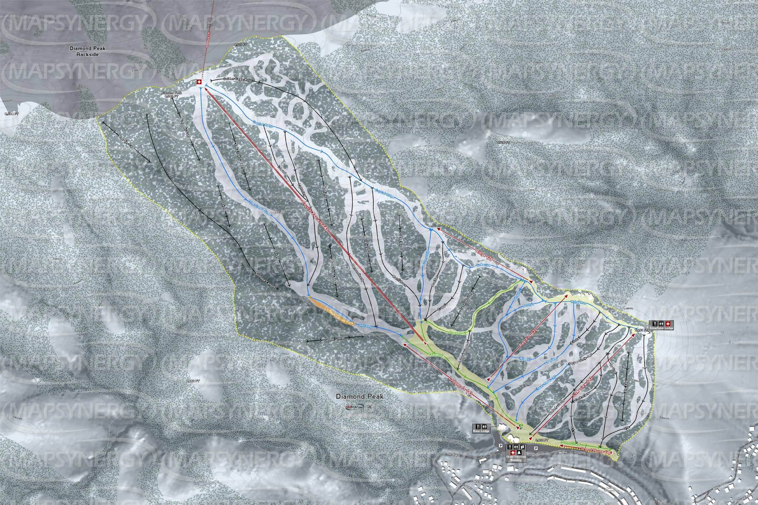 Diamond Peak trail map