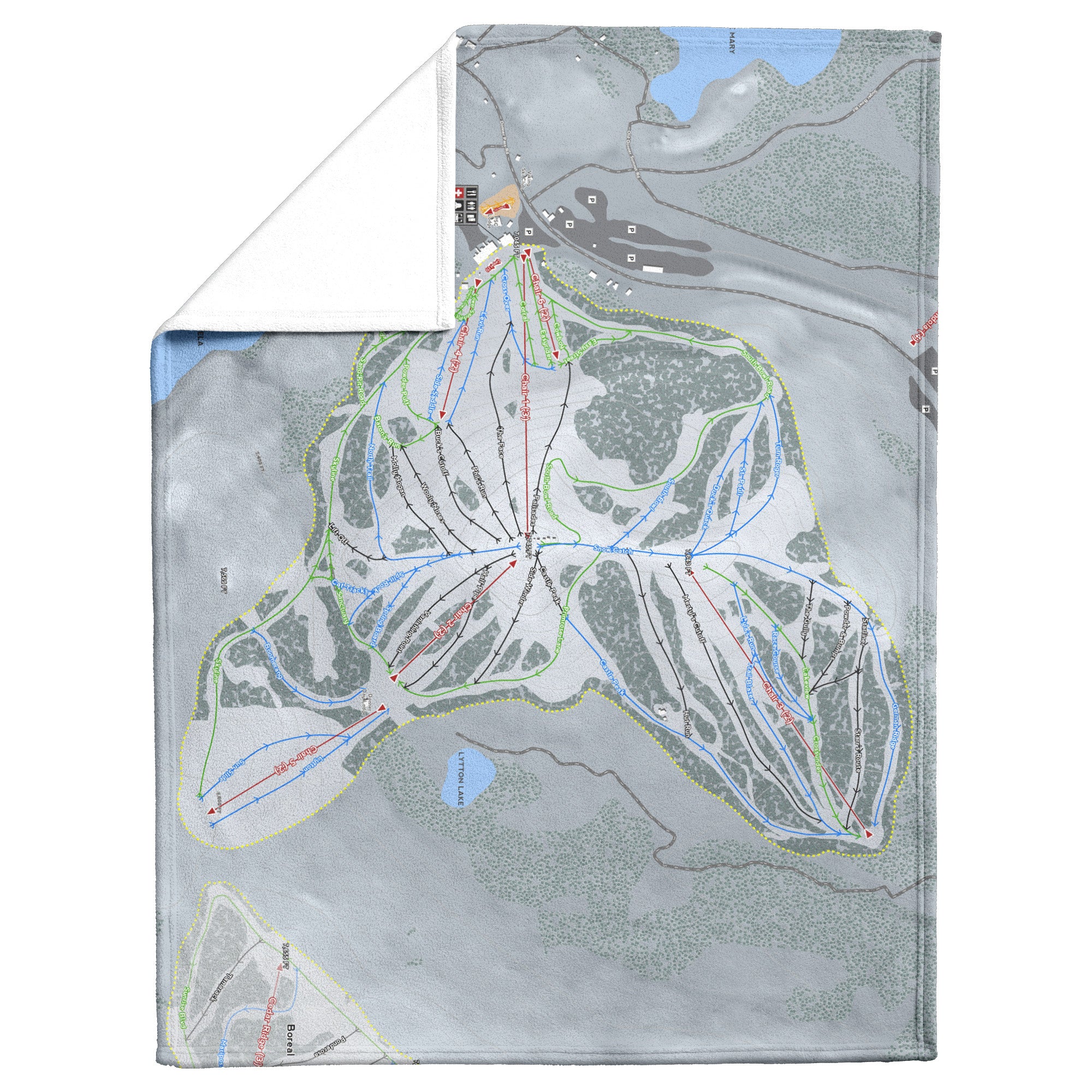 Donner Ski Ranch, California Ski Resort Map Blanket