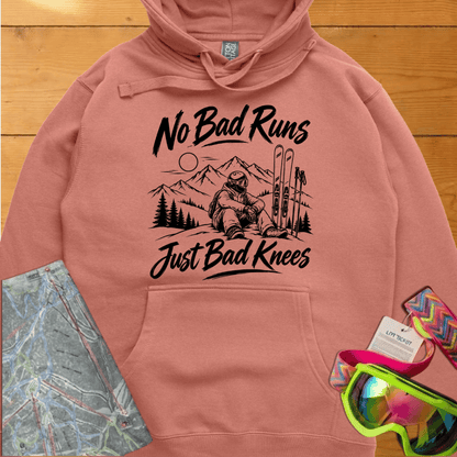 No Bad Runs Just Bad Knees Ski Hoodie