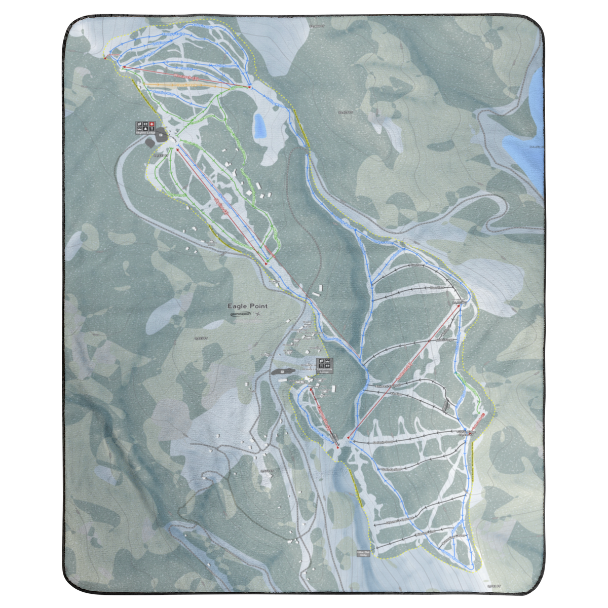 Eagle Point, Utah Ski Resort Map Concert Blanket