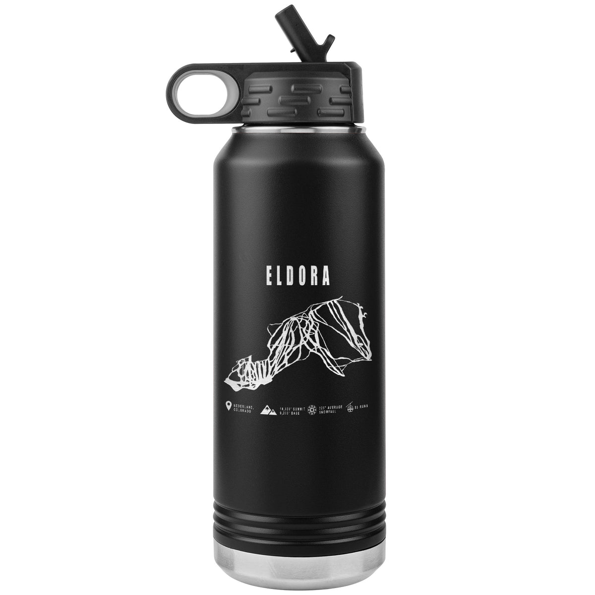 Eldora Colorado Ski Trail Map 32oz Water Bottle Tumbler