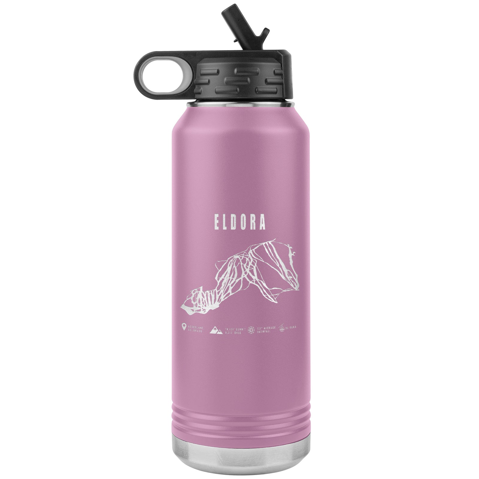 Eldora Colorado Ski Trail Map 32oz Water Bottle Tumbler