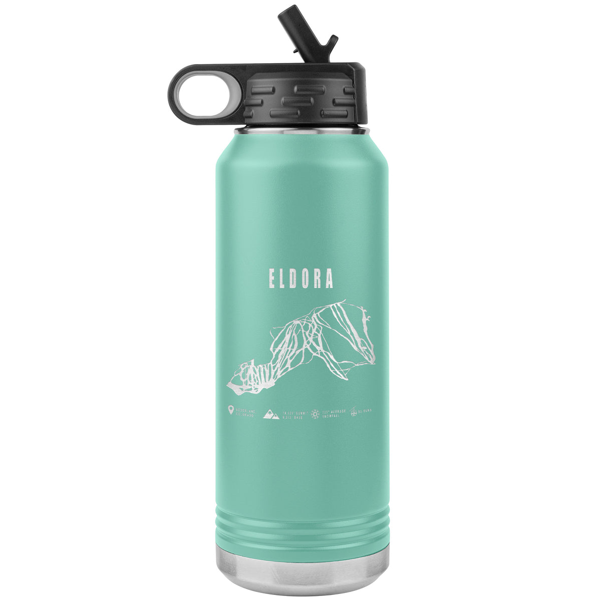 Eldora Colorado Ski Trail Map 32oz Water Bottle Tumbler