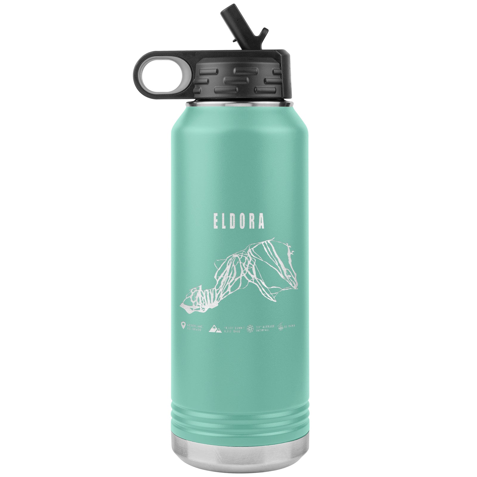 Eldora Colorado Ski Trail Map 32oz Water Bottle Tumbler