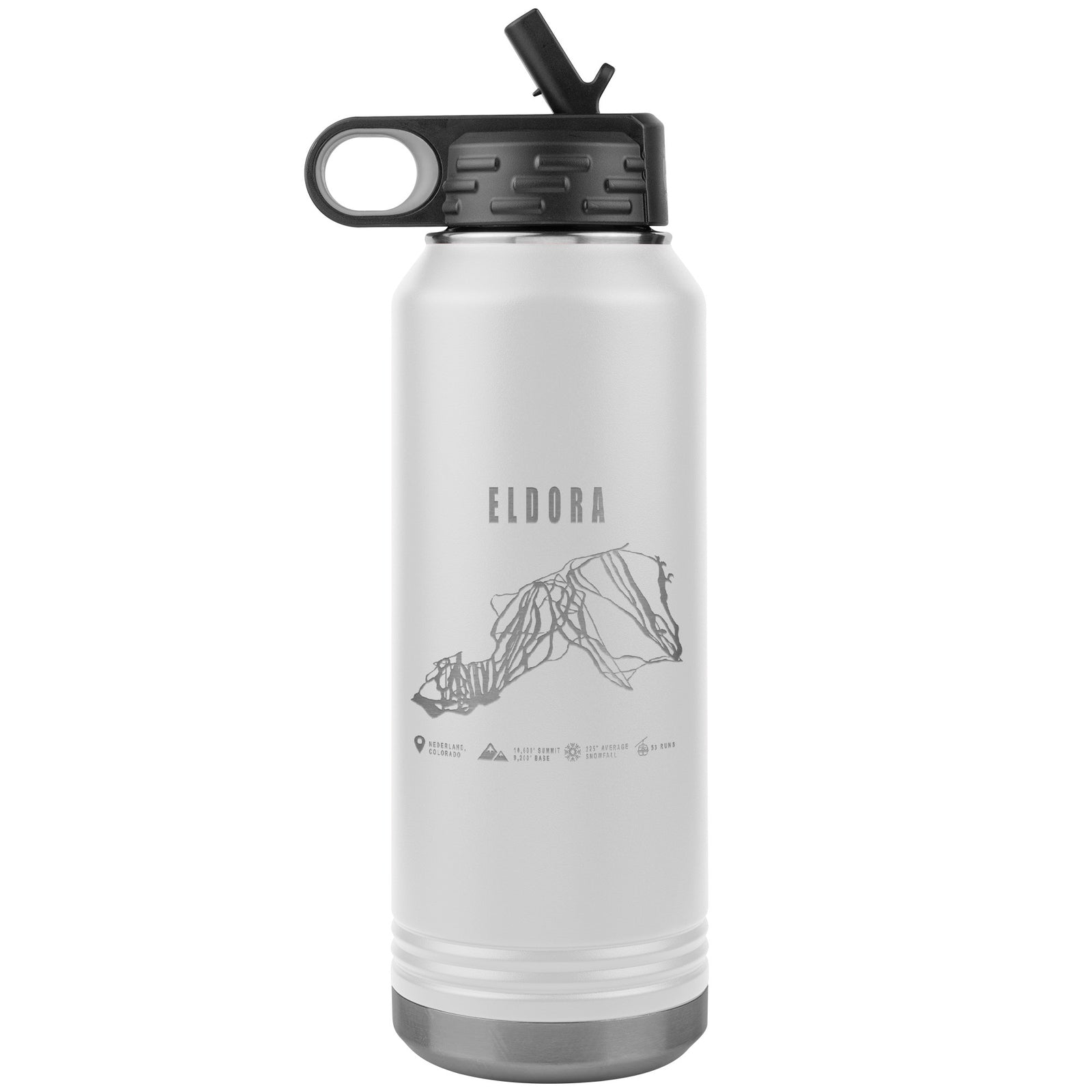Eldora Colorado Ski Trail Map 32oz Water Bottle Tumbler