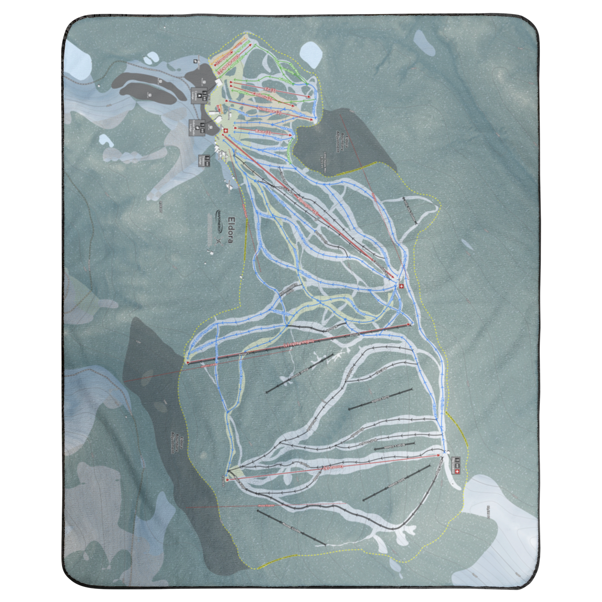 Eldora, Colorado Ski Resort Map Concert Blanket