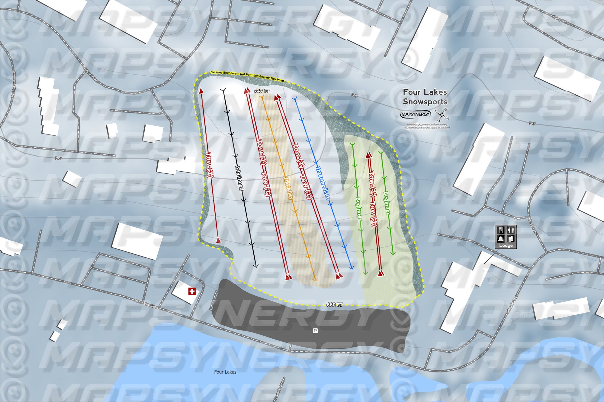 Four Lakes Snowsports trail map