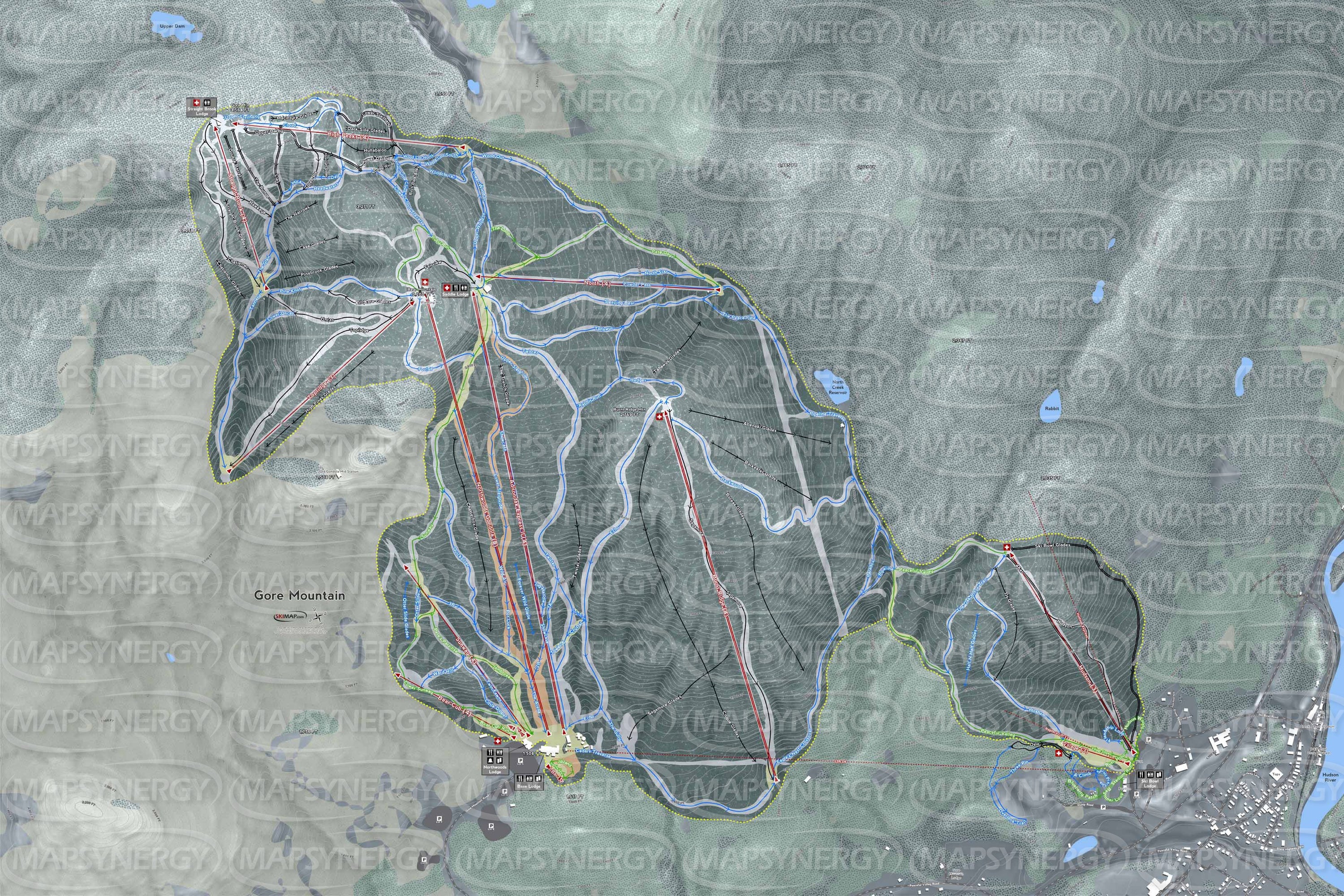 Gore Mountain trail map
