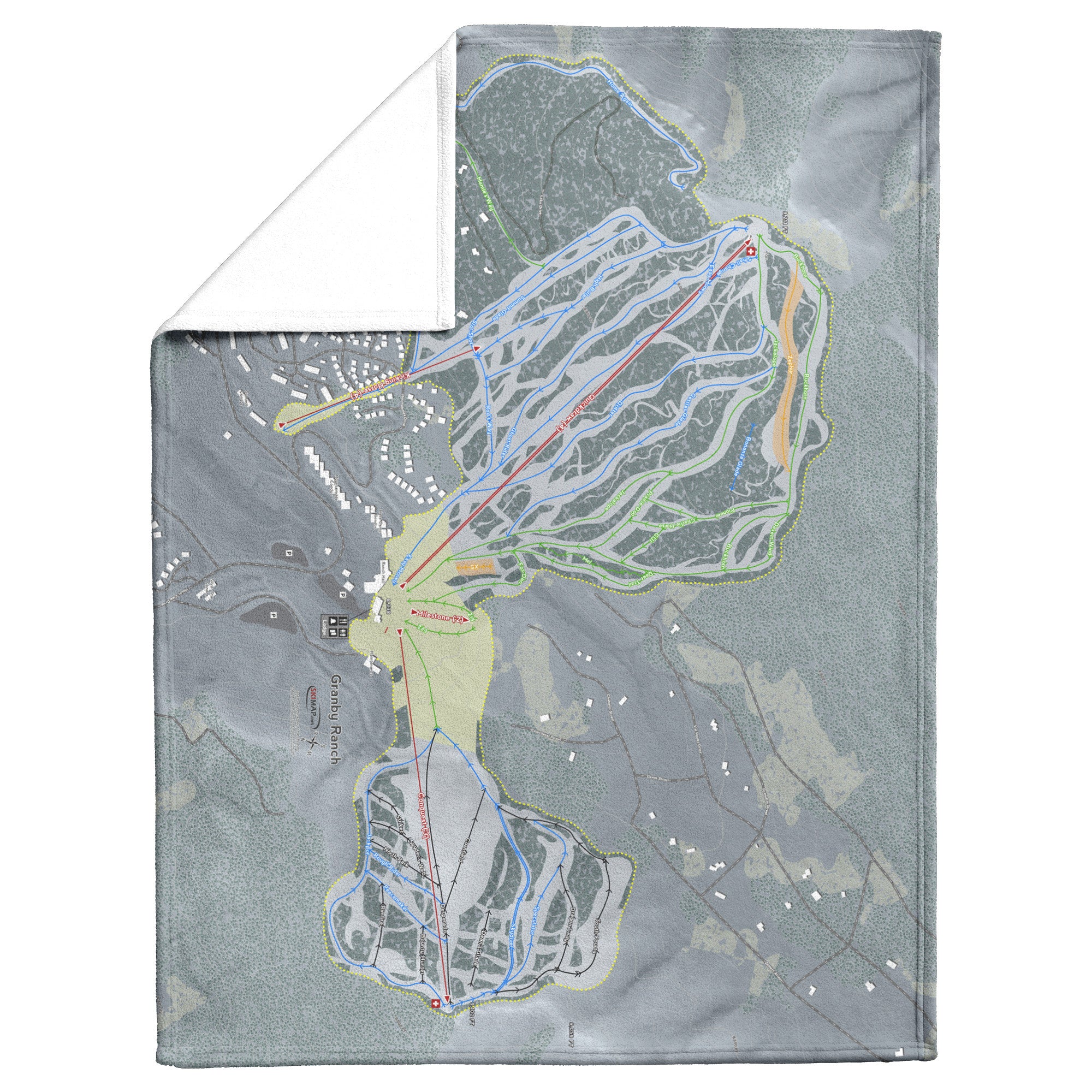 Granby Ranch, Colorado Ski Resort Map Blanket