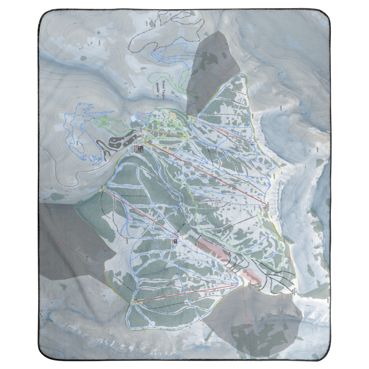 Grand Targhee, Wyoming Ski Resort Map Concert Blanket