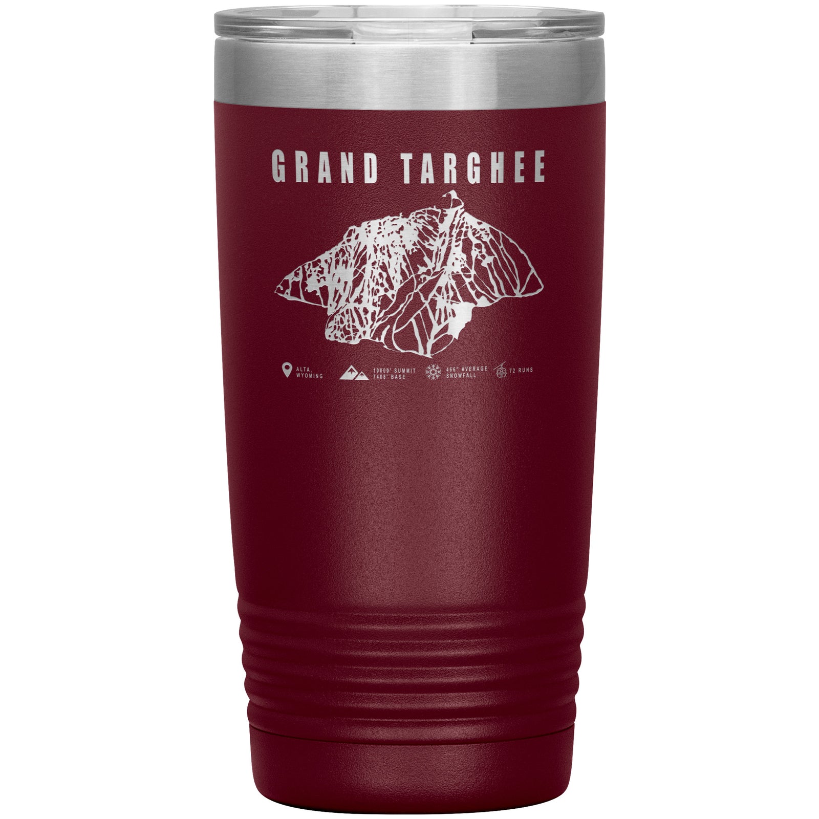 Grand Targhee Wyoming Ski Trail Map 20oz Tumbler